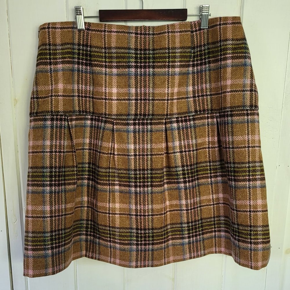 Boden British Tweed by Moon Pleated Wool Skirt Size 14L - Picture 8 of 10